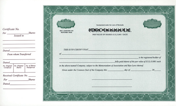 special order certificates