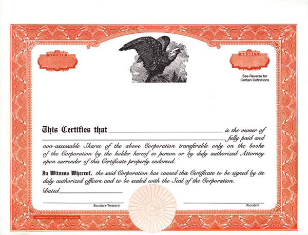 special order certificates, eagle certificates