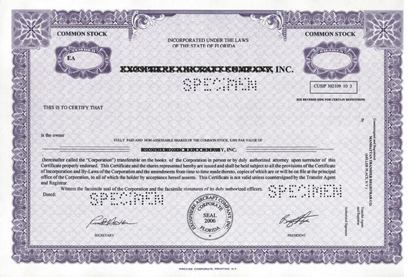 blank stock certificates