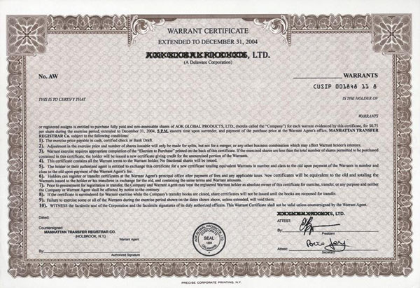 blank stock certificates